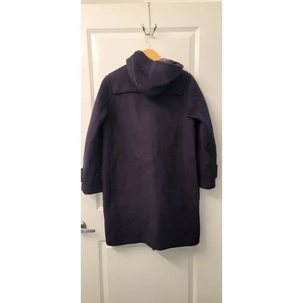 Burberry Wool Duffle Coat Toggle Fasts Gloverall English Old Money Navy Sz. 8/S - Picture 8 of 14
